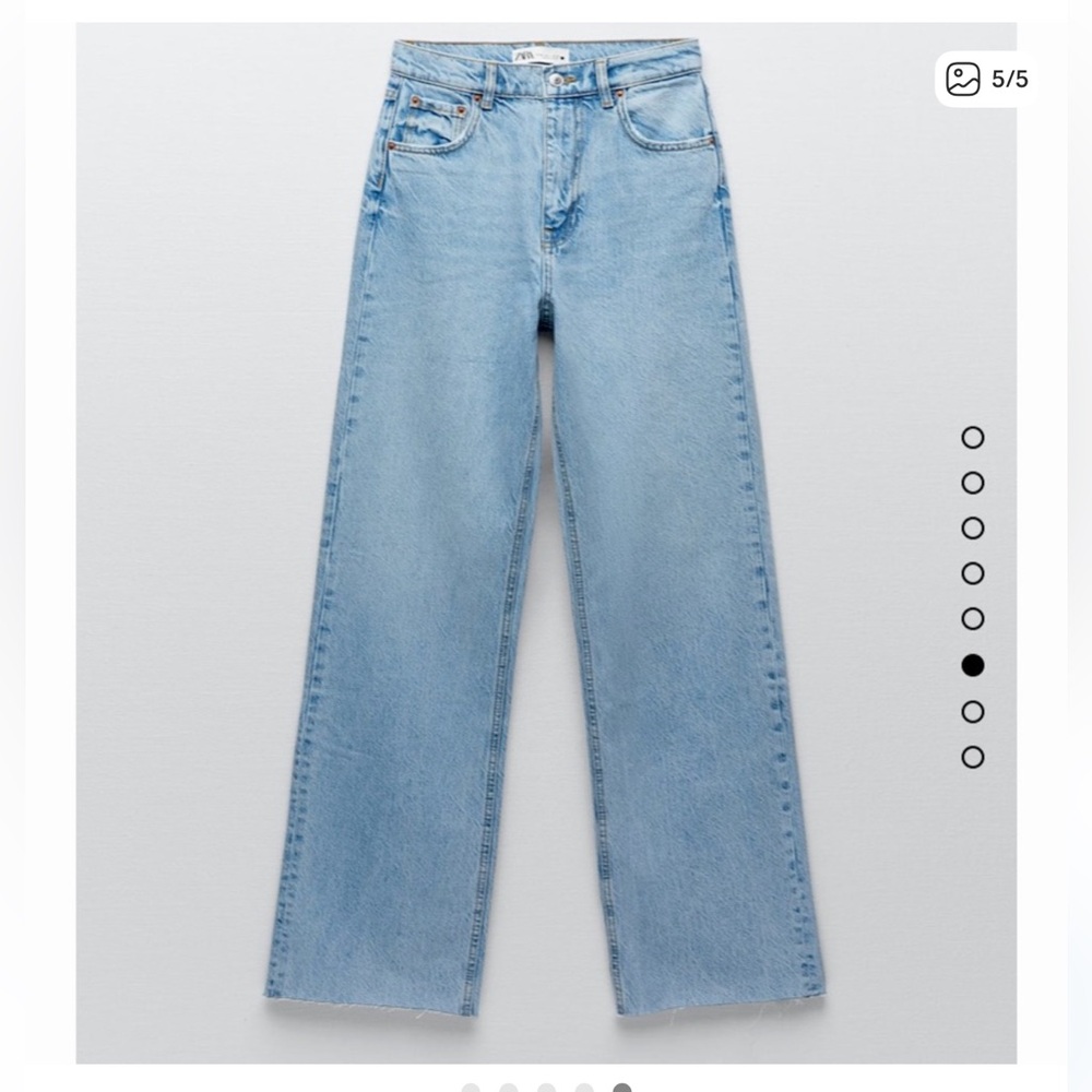 Zara Light Blue Wide Leg Flare Jeans